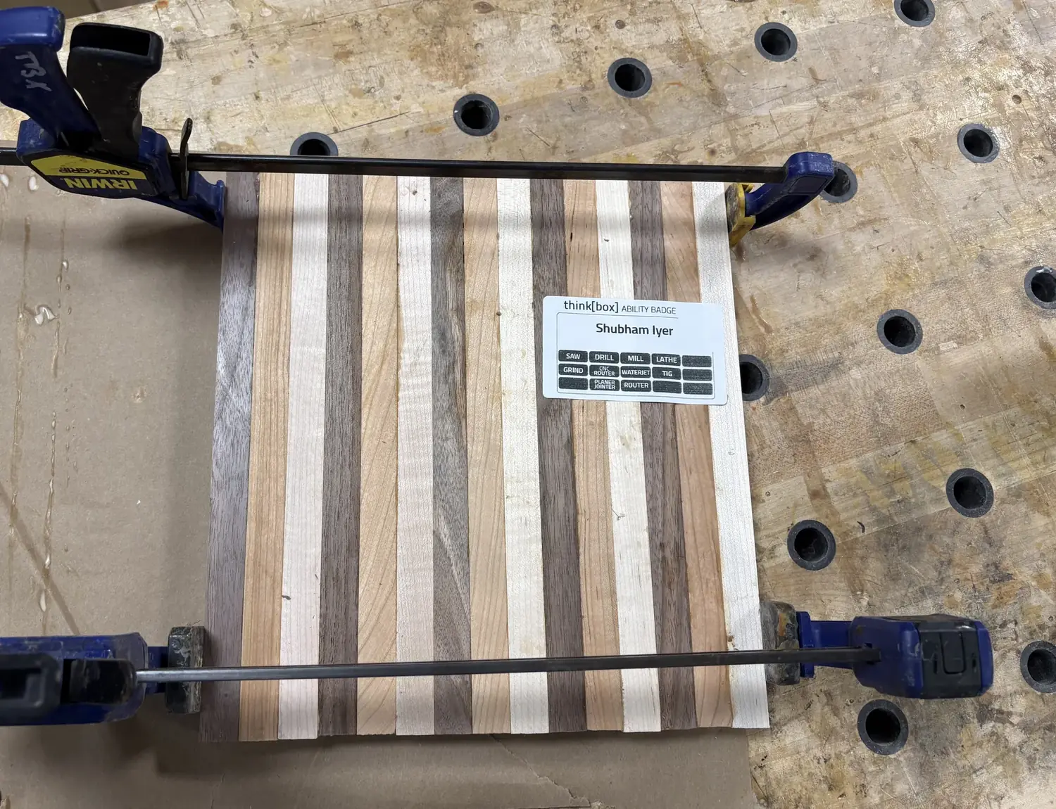 Clamped up.